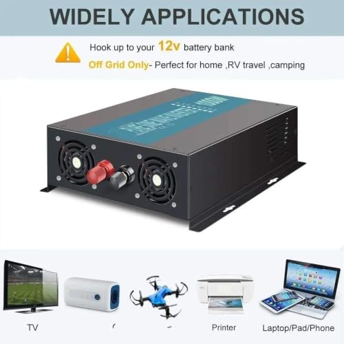 Onduleur solaire hors réseau convertisseur 24V 240V AC 1000W pour batterie - 4