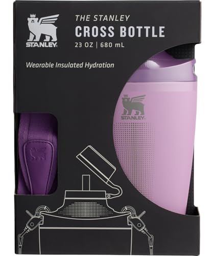 Stanley Cross Bottle 23 oz | Travel Water Bottle with Jacquard Strap | Leakproof Tritan Lid with Removable Straw | Insulated Stainless Steel | BPA-Free | Lilac image 6