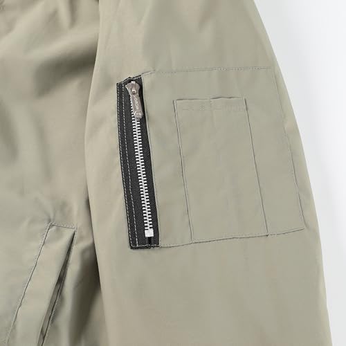 Image of QLZ Men's Bomber Jackets Varsity Flight Jacket For Men Casual Lightweight Windbreaker Windproof Track Puffer Coat