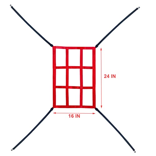 Strike Zone Target for Baseball Softball net, Throwing Pitching Hitting Batting Catching Practice Target, Pitcher Accuracy Training Aids (Red-9 Hole-1 Pack) - Thumbnail 4
