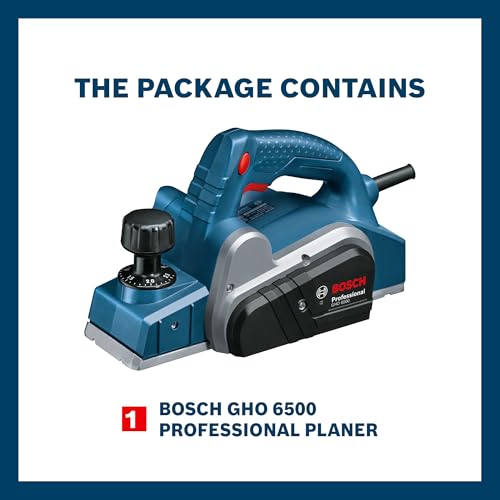 Bosch Professional GHO 6500 Electric Planer | 650W Motor | Max 2.6 mm Cutting Depth | 82 mm Planning Width | Lightweight & Powerful | Optimised Chip Ejection | For professional and DIYers