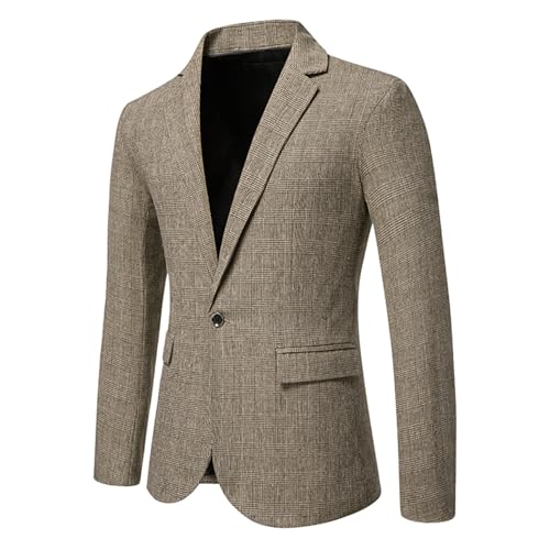 Mens Vintage Casual Blazer One Button Slim Fit Long Sleeve Notched Lapel Suit Jacket for Wedding Prom Dinner Party2