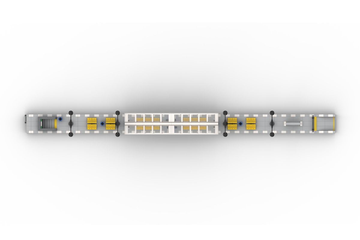 Plateforme modulaire moderne - 1 047 blocs de serrage - 106 cm de long - 8 modules combinables de manière flexible - avec des briques imprimées - Compatible avec les systèmes de blocs de
