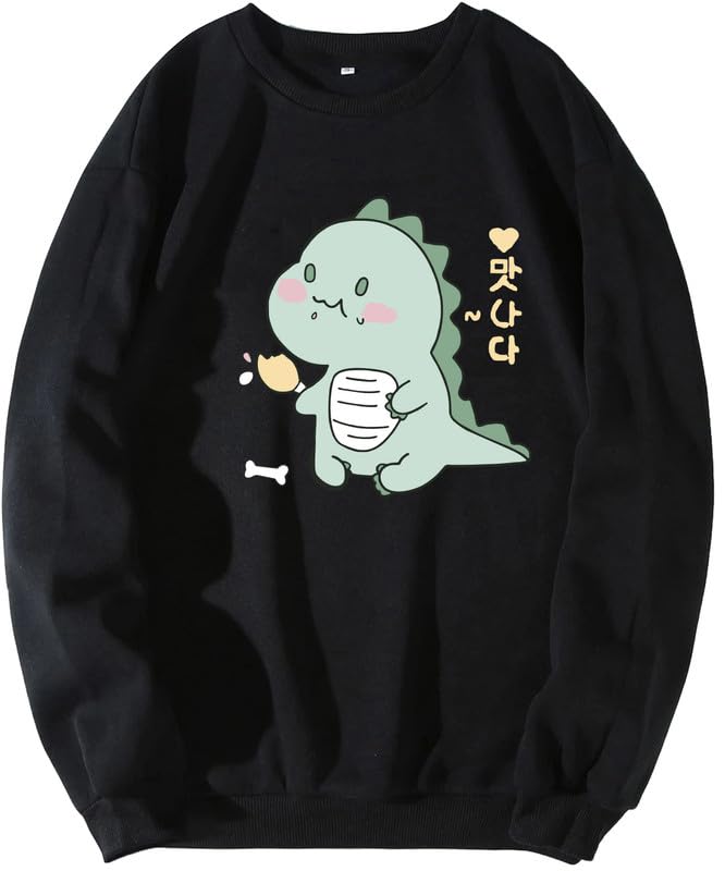 Dinosaur Sweatshirt Hoodie Women Casual Stylish Latest Girl Black Lavender Pink White 399 499 Under-image-18