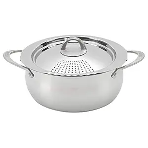 Bialetti Oval 6 Quart Multi-Pot with Strainer Lid, whole pasta, corn, lobster, Stainless Steel