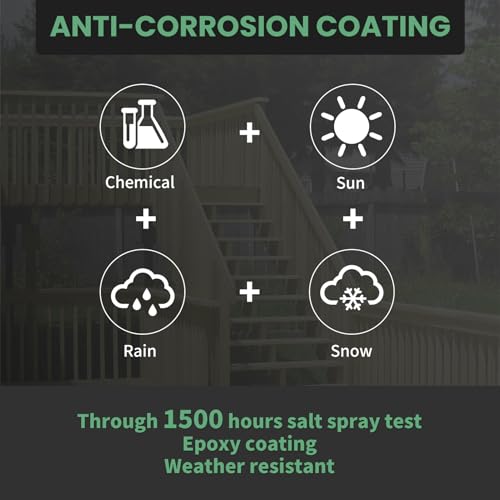 Image of Wood Screws 2-1 /2 Inch, FIXLINK Deck Screws #10 x 2-1 /2 inch, 105 PCS, Epoxy Coated, T25 Star Bit Above 1500 Hour Salt Spray Coating Outdoor Decking Screws Excellent Rust Resistant for Wood Fence, Green