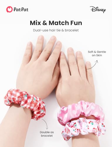 Image of Disney Minnie Mouse Scrunchies for Girls, 3PCS Satin Hair Ties & Ponytail Holders, Cute Hair Accessories for Kids, No Damage No Crease Scrunchies, Birthday Gifts for Toddler Girls