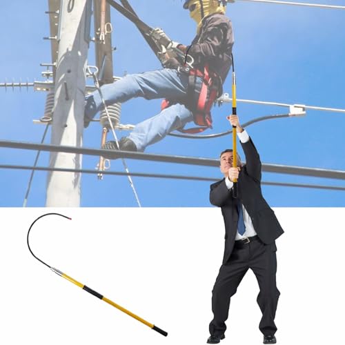 Pértiga de rescate aislante ante descargas eléctricas con gancho de seguridad