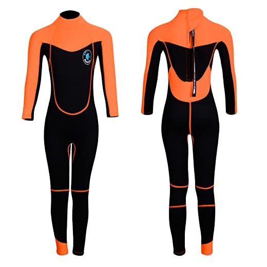 Realon Wetsuit Kids Shorties 3mm Boys Surfing Suit 2mm Children Swimwear Girls Snorkeling Diving Suits Toddler and Youth (2mm Full Orange, XL)