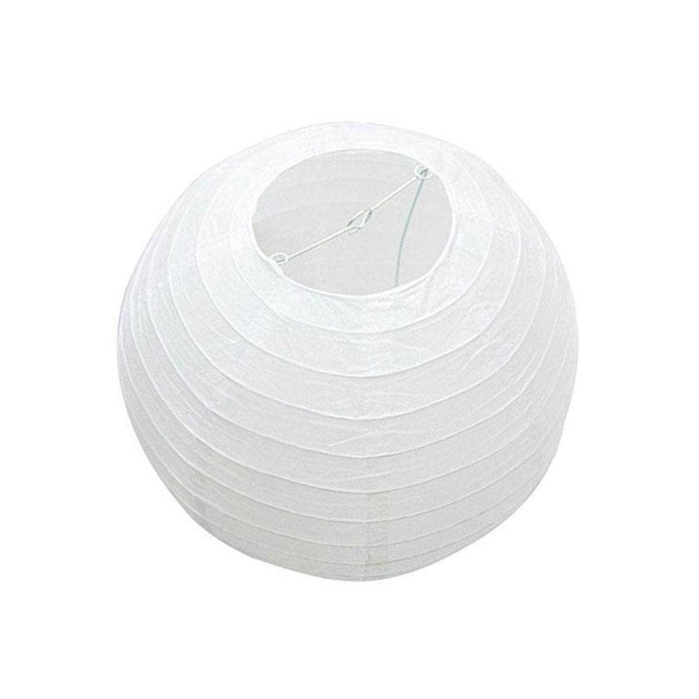 Paper Lanterns Round White Light Shade Lantern Large Circle Ceiling Lightshade Hanging Lampshade Assorted Decorations for Wedding Party Celebration (White,30cm)
