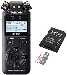 Tascam DR-05X 2-Input / 2-Track Portable Audio Recorder with Onboard Stereo Microphone & 16GB microSDHC Memory Card w/SD Adapter Bundle