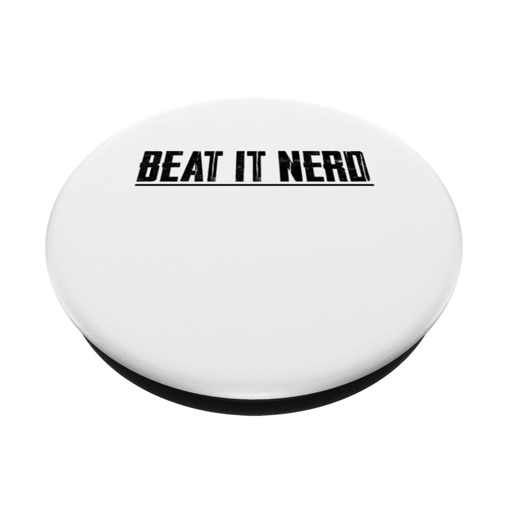Beat it Nerd ---. PopSockets Swappable PopGrip, Black - Image 2