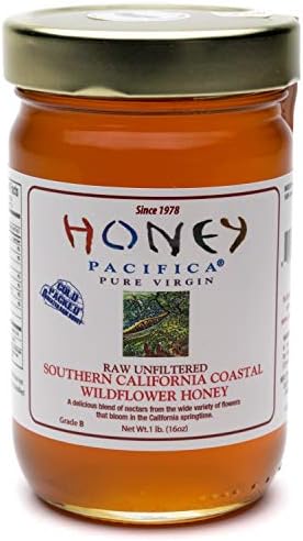 Raw Coastal Wildflower Honey - Unprocessed & Unheated Honey - 16 oz Glass Jar by Honey Pacifica