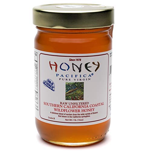Raw Coastal Wildflower Honey - Unprocessed & Unheated Honey - 16 oz Glass Jar by Honey Pacifica