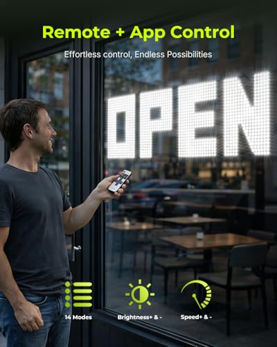 Image of 43 inchx14 inch Large LED Open Sign, Super Bright Open Signs for Business, Dimmable Big Open Sign for Storefront Window Bar Salon Cafes Retail Shops