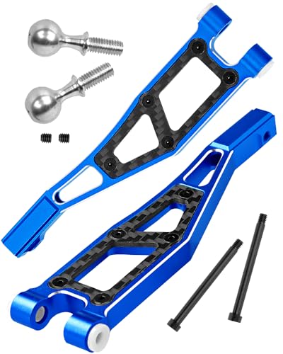 RCHuiWow RC Alloy Front Upper Suspension Arms Upgrades Part for 1/8 Kraton 6S BLX,Outcast 6S BLX,Talion 6S BLX, Notorious 6S BLX,Aluminium Front Upper A Arms w/Pivot Balls,2pcs,Navy Blue