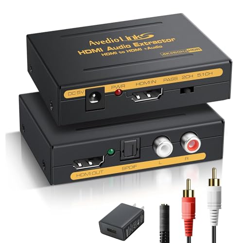 avedio links 4K@60Hz HDMI  HDMIfW^I[fBI 5.1ch SPDIFfW^+RCAAiO XeI o Ro[^[ PS5/Fire TV/Blu-rayΉ PSEFؓdA_v^t