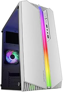 Mars Gaming MC-S1 White, Compact Micro-ATX Gaming PC Case, ARGB Lighting 12 Modes, FRGB Fan, Full Side Window