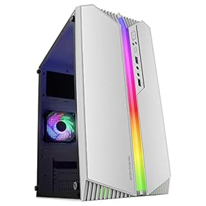 Mars Gaming MC-S1, Gehäuse PC Micro-ATX Ultra-Kompakt, 12-Mode ARGB Frontbeleuchtung, FRGB Lüfter, Full Side Window Gaming Gehäuse, Unterstützt Flüssigkeitskühler bis 120mm, Weiß