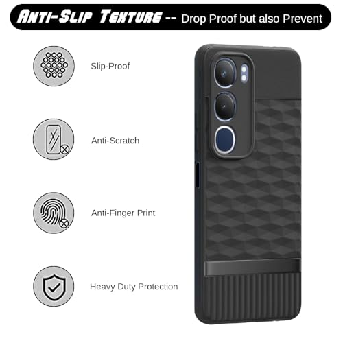 Image of Shockproof Case for Vivo Y29 5G / Y19s 4G | Full Camera Protection | TPU Flexible Back Cover for Vivo Y29 5G / Y19s 4G (Matte Black)
