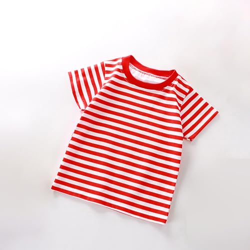 Toddler Boys Girls Striped T Shirts Short Sleeve Cotton Tops for Kids Crewneck Color Block Loose Fit Tee Shirt Cute2