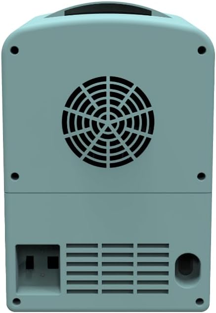 Rear view of ARCTIC CHEF 6-Can Compact Refrigerator showing power ports and fan