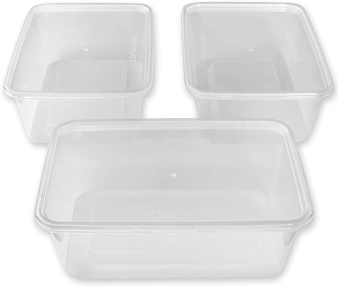We Can Source It Ltd 200 x 650ml Plastic Microwave & Freezer Safe Food Containers with Lids - BPA-Free, Reusable, Takeaway Meal Prep Containers - Catering Grade Food Storage Boxes for Home & Business