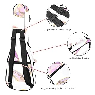 Housse pour ukulélé soprano ténor avec cristaux et pierres précieuses Rose 58,4 cm Épaisseur 10 mm – Image 3
