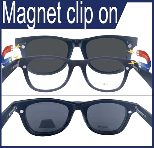 Circleperson Polarized Clip on Sunglasses 5 in 1 Magnetic glasses Men Women Spring hinges3