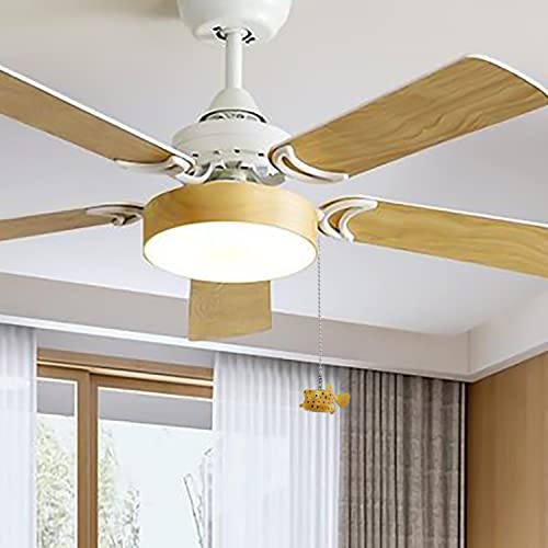 Image of Fish Ceiling Fan Pull Chain,12in Cute Yellow Fish Fan String Pulls Charm Extension Decorative,3mm Diameter Beaded Fan Light Pull Chains Extender Ornaments with Connector for Kids Room