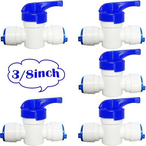 CESFONJER 3/8 '' Raccordi Osmosi, 5 Pcs 3/8 '' Inline Tap/Valvola A Sfera Tubo, valvola di arresto per osmosi inversa dell’acqua
