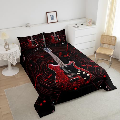 Edredón de guitarra Queen para habitaciones temáticas de música rock 4