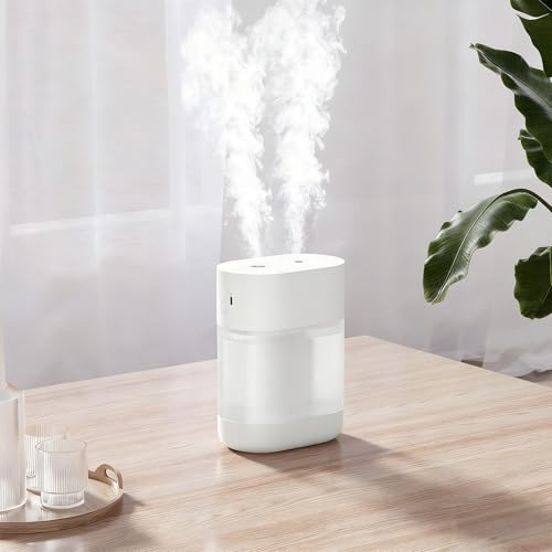 Humidifier for Bedroom Wireless Portable – 1L Cool Mist Ultrasonic Air Humidifier with Soft Night...