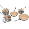 Ninja Extended Life 5-Piece Ceramic Cookware Set 20 & 24cm Frying Pans + 16, 18 & 20cm Saucepans & Lids, Non-Stick No PFAs, PFOAs, Lead or Cadmium, Oven Safe 285C, Terracotta/Grey, CW95000EUUKDB