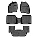 MAXLINER Floor Mats 3 Row Liner Set Black for 2011-2014 Ford Explorer with 2nd Row Center Console