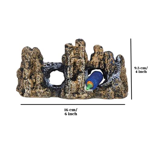Image of Taiyo Pluss Discovery Aquatic Aquarium Salt for Fish Tanks, 840g by & Underwater Underwater Bridge Aquarium Decoration Ornaments /Toy (Brown Hills, 6cm x 6cm x 10cm)