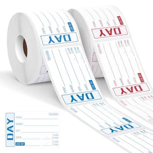Food Date Labels 1000 Freezer Label Stickers 75 x 50 mm Red & Blue