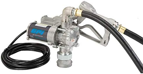 GPI - EZ-8 12v Fuel Transfer Pump, Manual Shut-Off Nozzle, 8 GPM Fuel Pump, 10' Hose, Power Cord, Adjustable Suction Pipe, Spin Collar (137100-05)