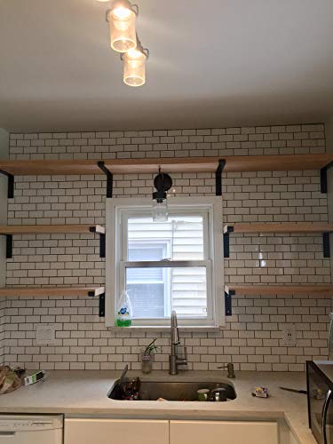 Shelf Brackets 10 Inch -6 Pack, Lip Brackets, Heavy Duty Industrial Forged Steel Reclaimed Metal Floating Shelf Wall Brackets for a True 10 inch Lumber Board. - Thumbnail 2