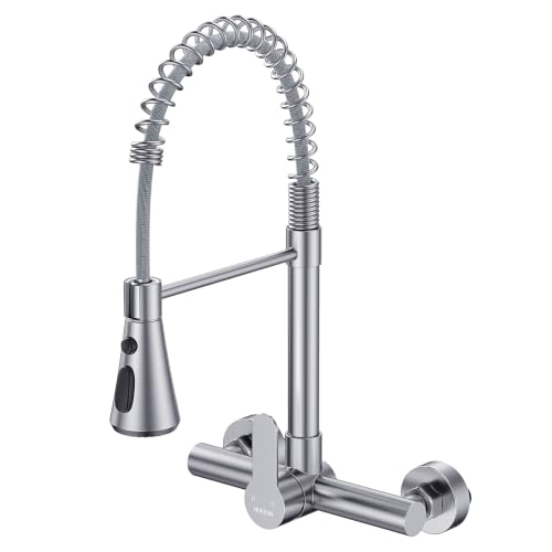Hurran Wall Mount Kitchen Faucet, Commercial Utility Sink Faucet