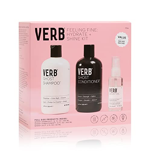 Verb Ghost Shampoo & Conditioner Duo – Vegan Shampoo and Conditioner Set –– Weightless, Anti-Frizz Hydrating Shampoo and Conditioner Promotes Shine and Strength