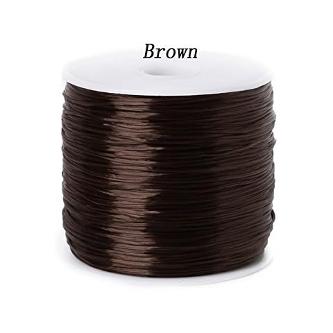 52M/Roll 0.5mm Colorful Stretchy Elastic Cords Crystal String Wire for Jewelry Making Beading Bracelet Wire Fishing Thread Rope DIY (Brown) Cover