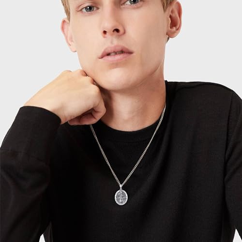 Religion Jewelry 925 Sterling Silver Saint Raphael/Saint Joseph/Virgin Mary/Saint Christopher/Saint Jude/Santa Muerte/Saint Brendan Medal Pendant Protection Gifts for Men Women2