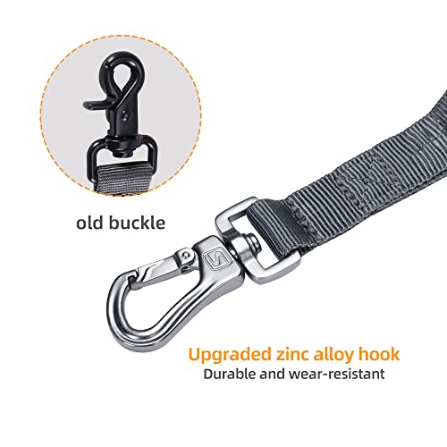 Excellent Elite Spanker Tactical Bungee Dog Leash Military Adjustable Dog Leash Quick Release Elastic Leads Rope With 2 Control Handle（Grey #TOP3