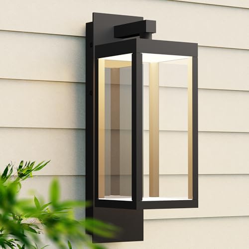Image of Outdoor Wall Light Fixtures, Outdoor Light Fixtures Wall Mount, Wall Sconce Lighting with Led Bulbs, Anti-Rust Modern Matte Black Outside Lights for Patio Front Door Entryway Garage