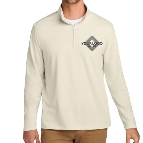 INK STITCH Men K820 Custom Embroidery Add Logo Texts Breakwater Quarter Zip Up Pullover2