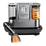 MUJERBAY UltraHeat Carpet Cleaner, Heating & Powerful Upholstery Cleaner Machine,Portable Spot with 360°Wheels, 1.8-inch Deep Stain Warm Rug Cleaner for Car, Stairs, Couches. Black