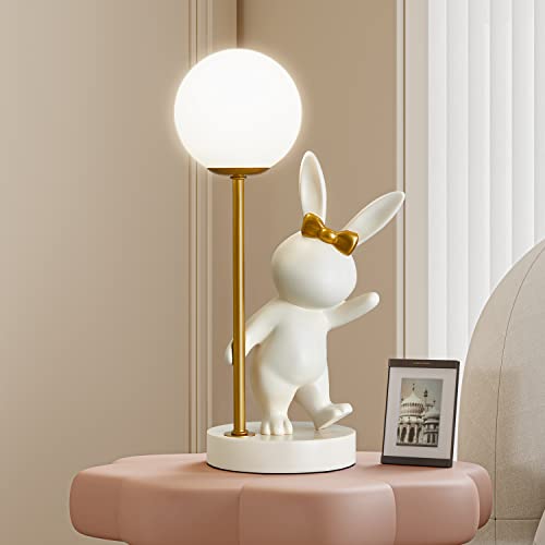 Oneach 13” Kids Rabbit Table Lamp 3 Color Dimming Desk Lamp For Girls With Cartoon Look Cute Night Light For Kids Bedroom Living Room #TOP6