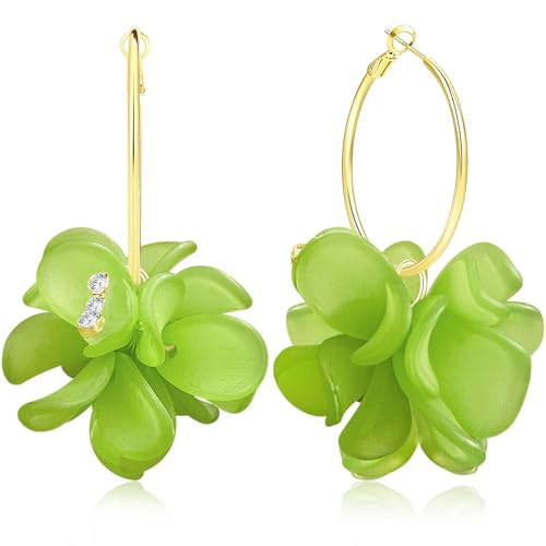 Boucles d'oreilles pendantes légères contre les douleurs de lobes en or 14k