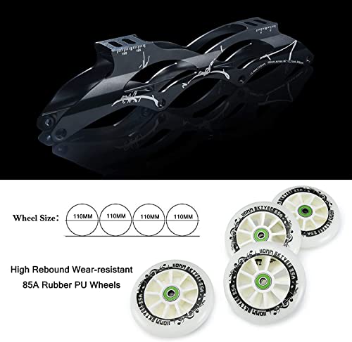Inline Skates Cylq Sktyee Carbon Fiber Speed Adult For Women And Mens, Professional Fitness Skating Roller Skates, High Performance Racing Unisex Black (46 Eu/Men 11 / 12, Blackwhite) #TOP4